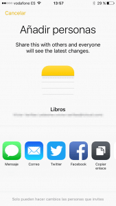 Comparte Notas en iOS 10