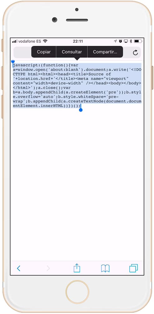 JAVA para ver código HTML en iPhone