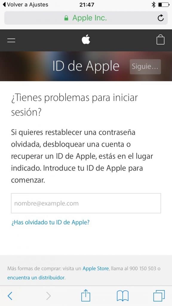Web ID de Apple iOS