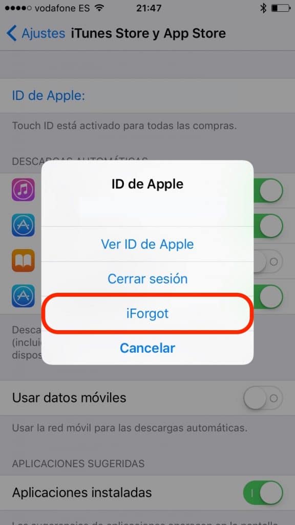 iForgot ID de Apple