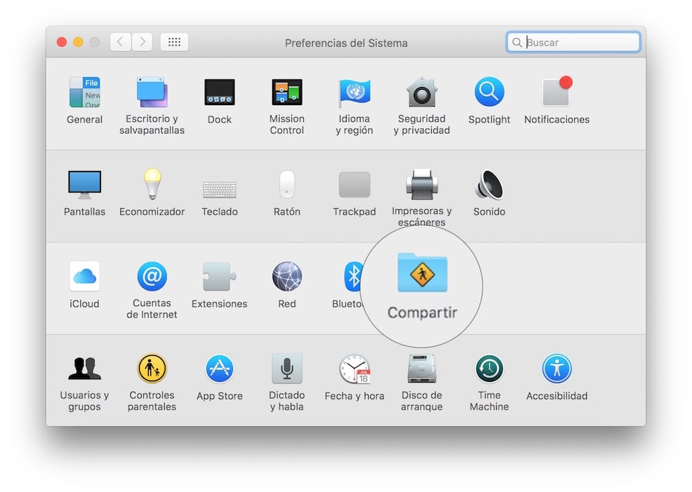 Mac OS X Preferencias Compartir