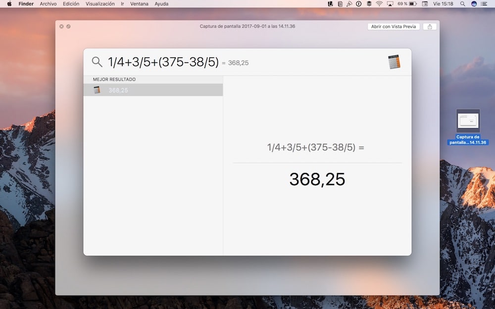 Vista previa de un archivo en MacOS