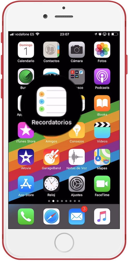 Aplicación recordatorios del iOS en iPhone y iPad