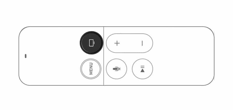 Botón inicio del mando del Apple TV
