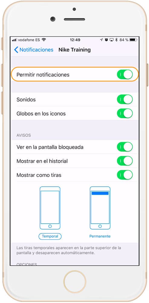 Notificaciones de aplicaciones en iOS para alargar la vida de la batería