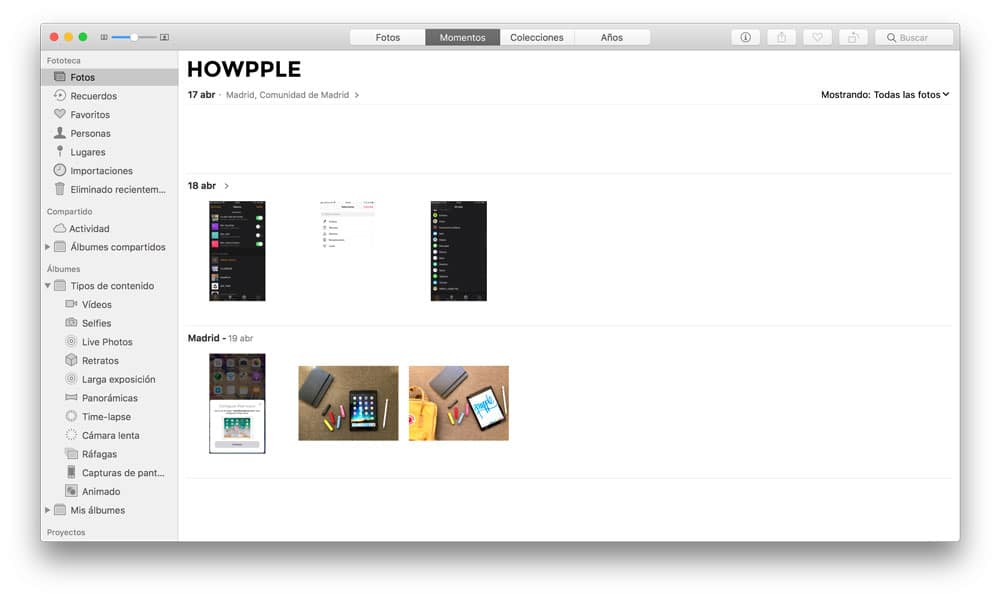 Aplicación fotos en Mac para pasar fotos de iCloud a PC