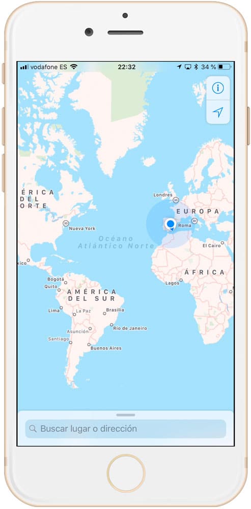Mapas de iOS en iPhone