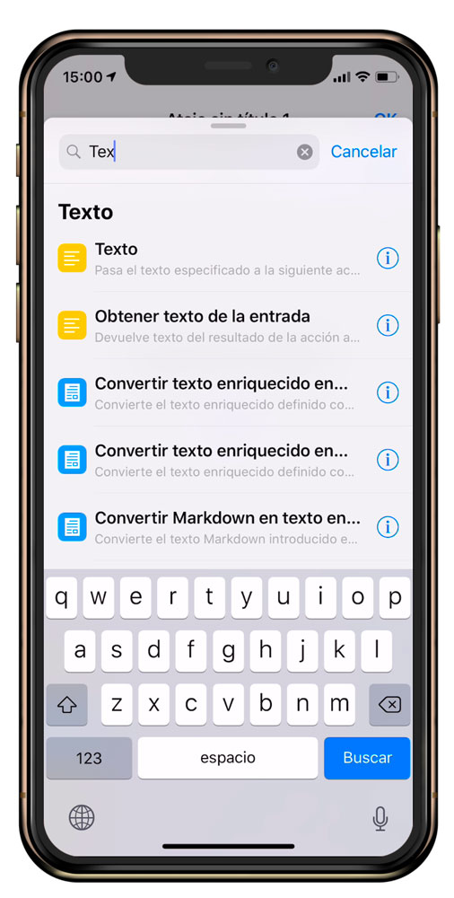 Texto en atajos de iOS para encender el Apple TV