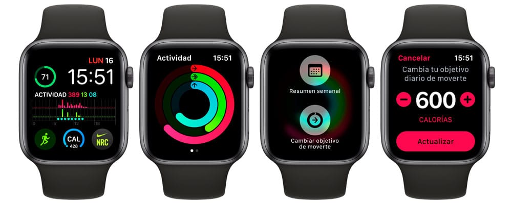 cambiar las calorías en Apple Watch