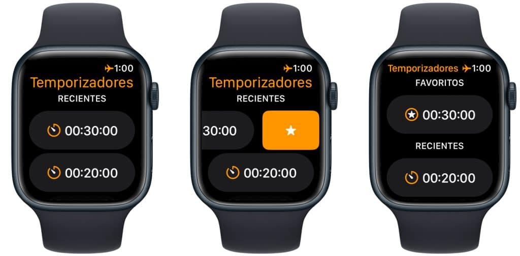 Cómo añadir temporizadores favoritos en Apple Watch